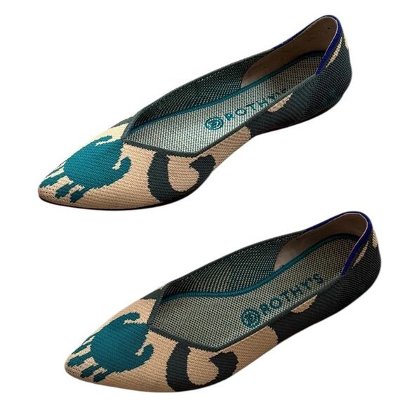 ROTHY’S The Point Flats Moroccan Ikat Print Women’s Size 9.5 Textile RETIRED - Picture 1 of 14